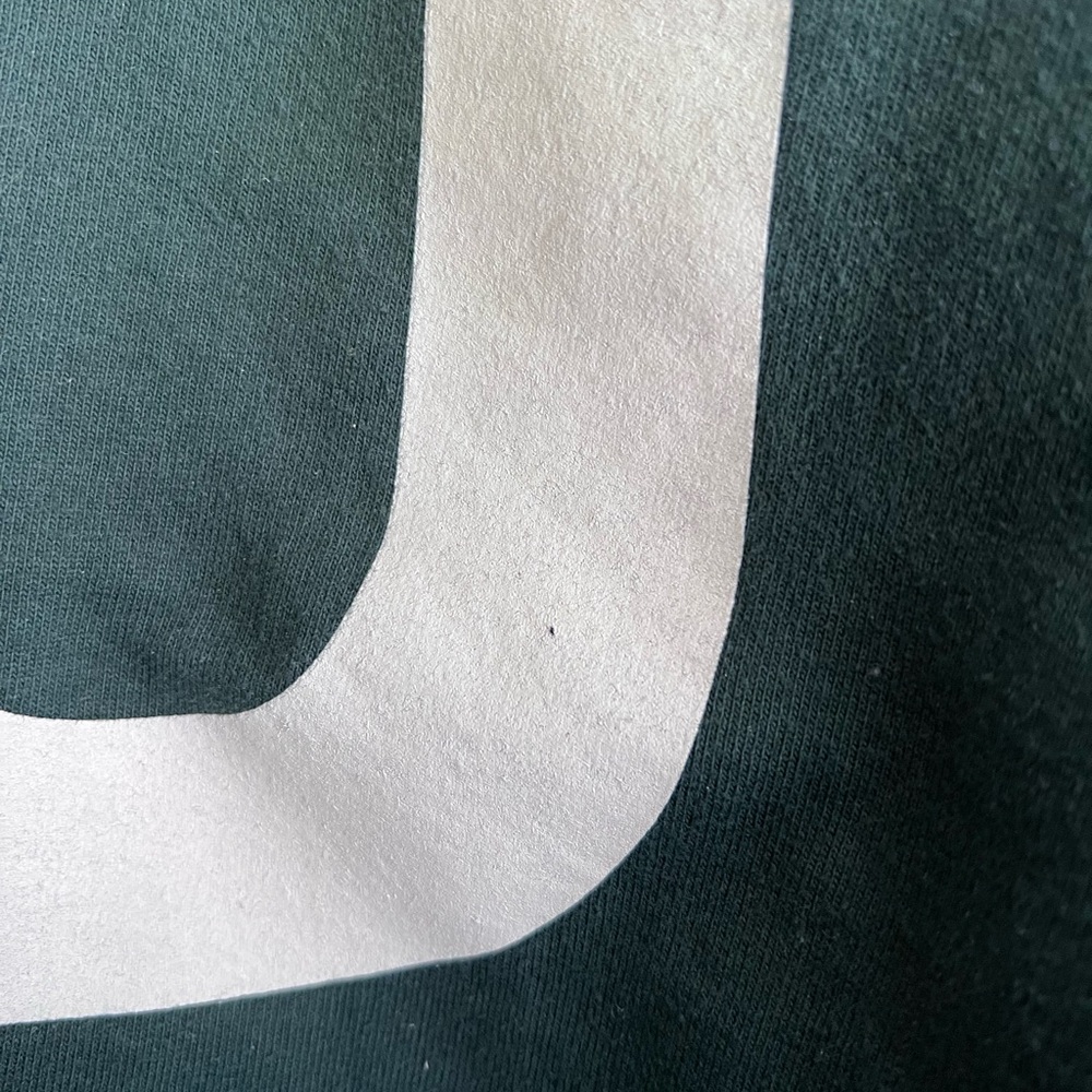 Clare V Oversized Forest Green "OUI" Graphic Sweatshirt XL - Picture 10 of 10